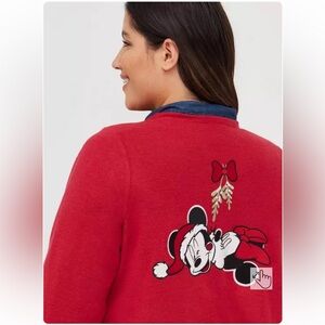 Torrid 00x 10 M/L Cardigan - Super Soft Plush Disney Mickey Christmas Sweater